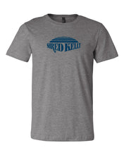 Load image into Gallery viewer, Horizon Design Blue on Grey T Shirt
